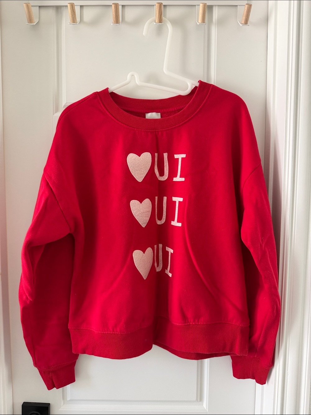Rebecca Mayfield x Anthropologie 'Oui' Heart Graphic Sweatshirt